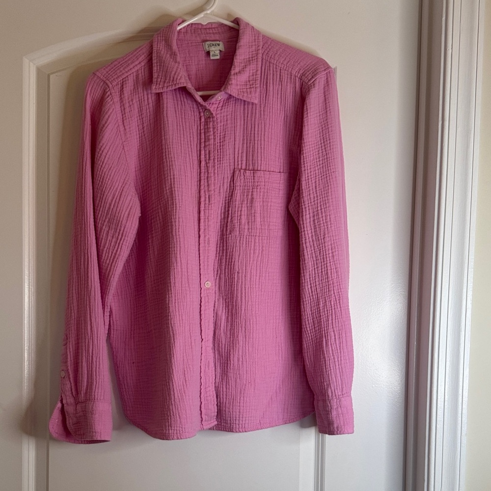 J. Crew Pink Textured Shirt